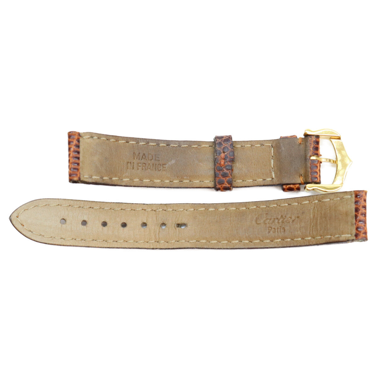 Cartier カルティエ マストタンクSM用 ブラウン 純正クロコ 14mm 尾錠付き 革ベルト 腕時計