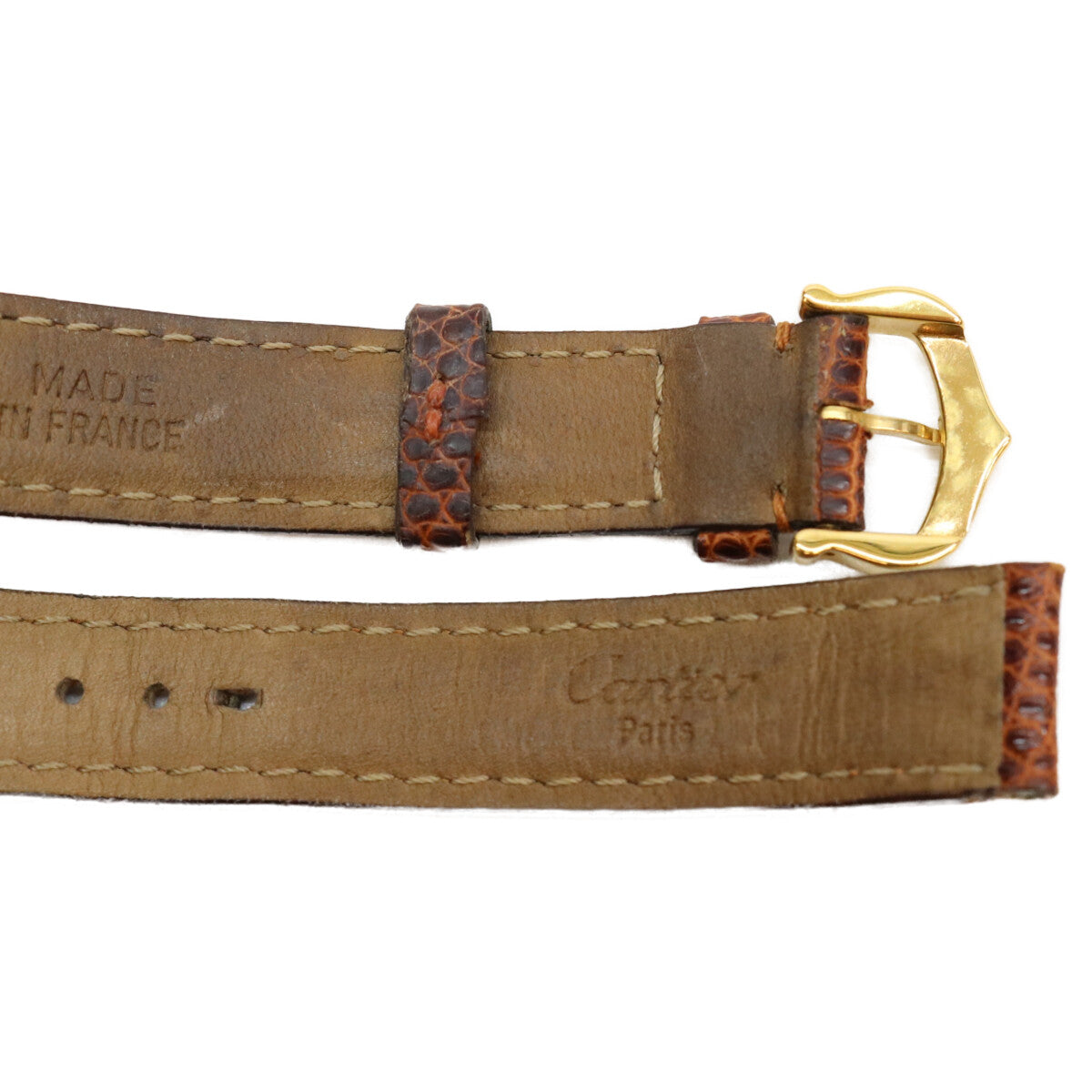 Cartier カルティエ マストタンクSM用 ブラウン 純正クロコ 14mm 尾錠付き 革ベルト 腕時計