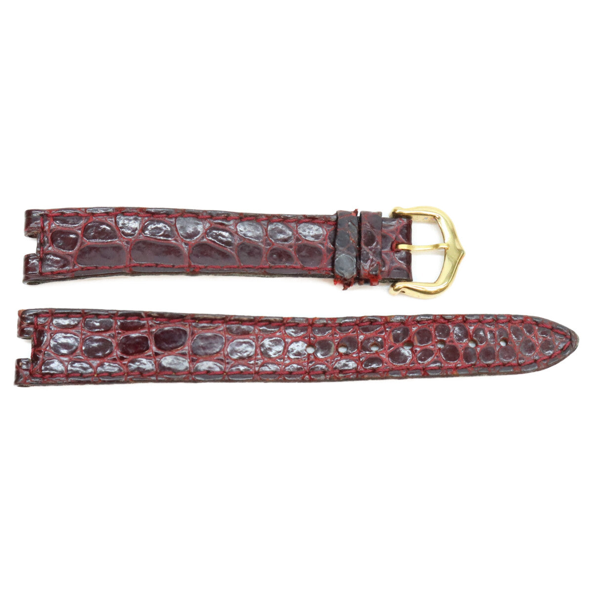 Cartier genuine burgundy crocodile leather strap for Must de Cartier Vendôme SM, 13 mm, with buckle wristwatch