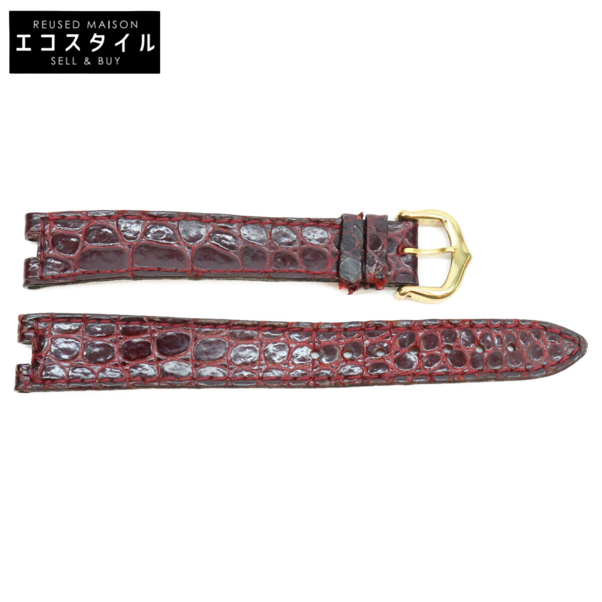Cartier genuine burgundy crocodile leather strap for Must de Cartier Vendôme SM, 13 mm, with buckle wristwatch