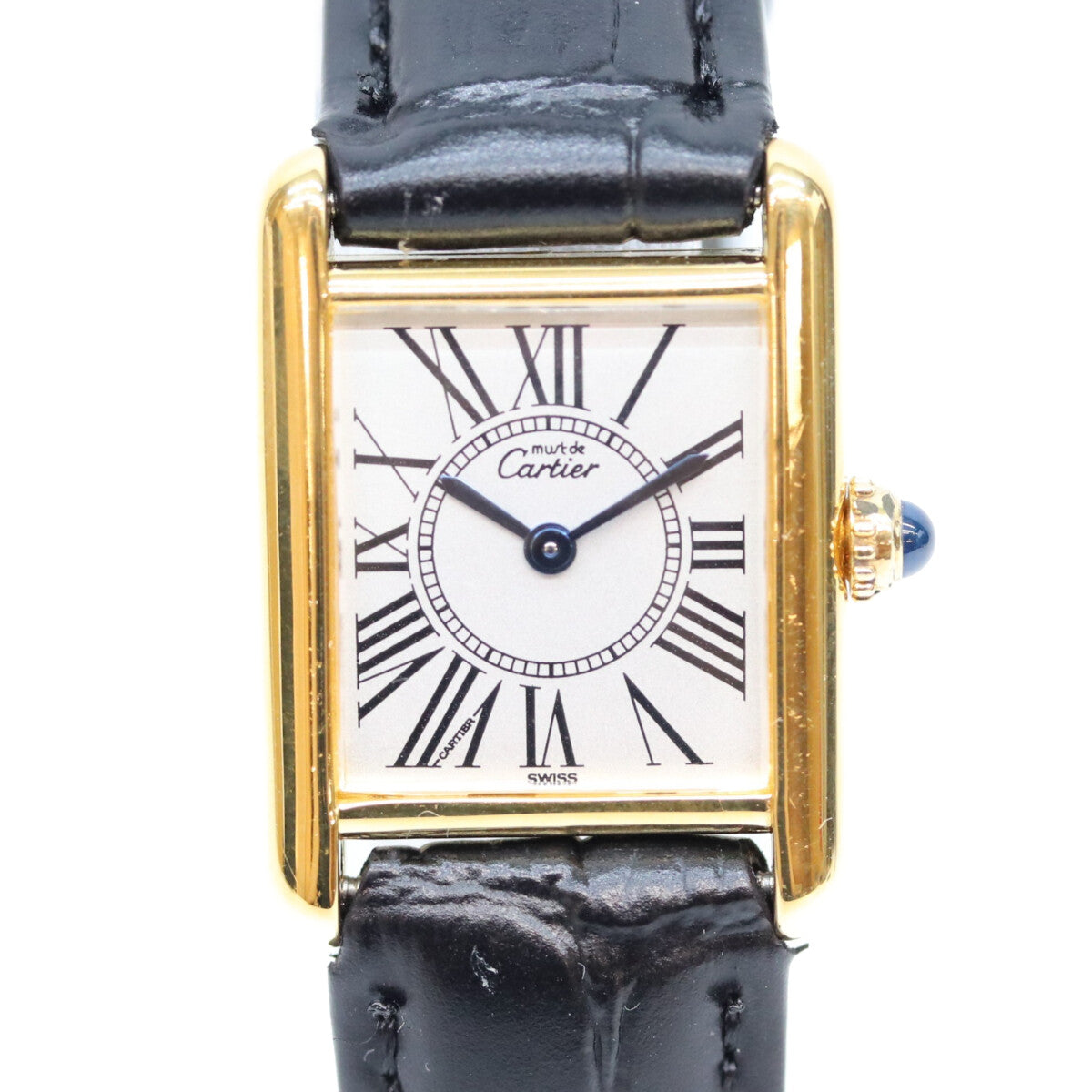 Cartier カルティエ 90s 925 マストタンクSMヴェルメイユ オパランシルバー文字盤 QZ 腕時計 腕時計