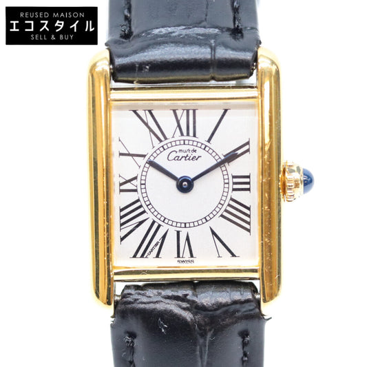 Cartier カルティエ 90s 925 マストタンクSMヴェルメイユ オパランシルバー文字盤 QZ 腕時計 腕時計