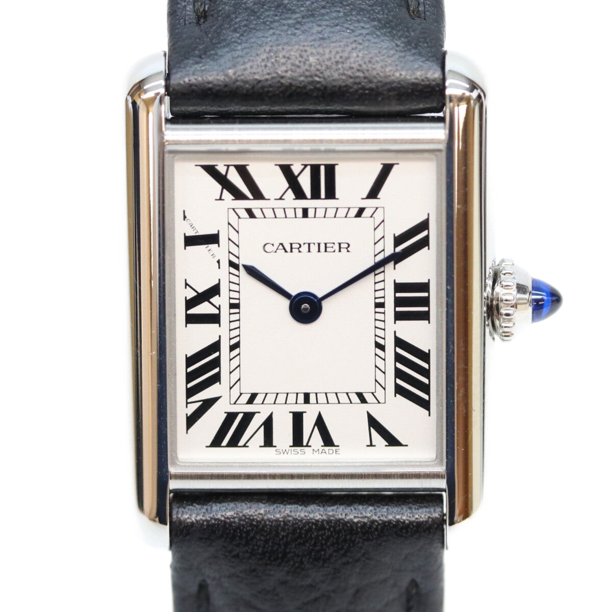 Cartier カルティエ 21年 WSTA0042 SS タンクマストSM シルバー文字盤 QZ 革 時計 腕時計