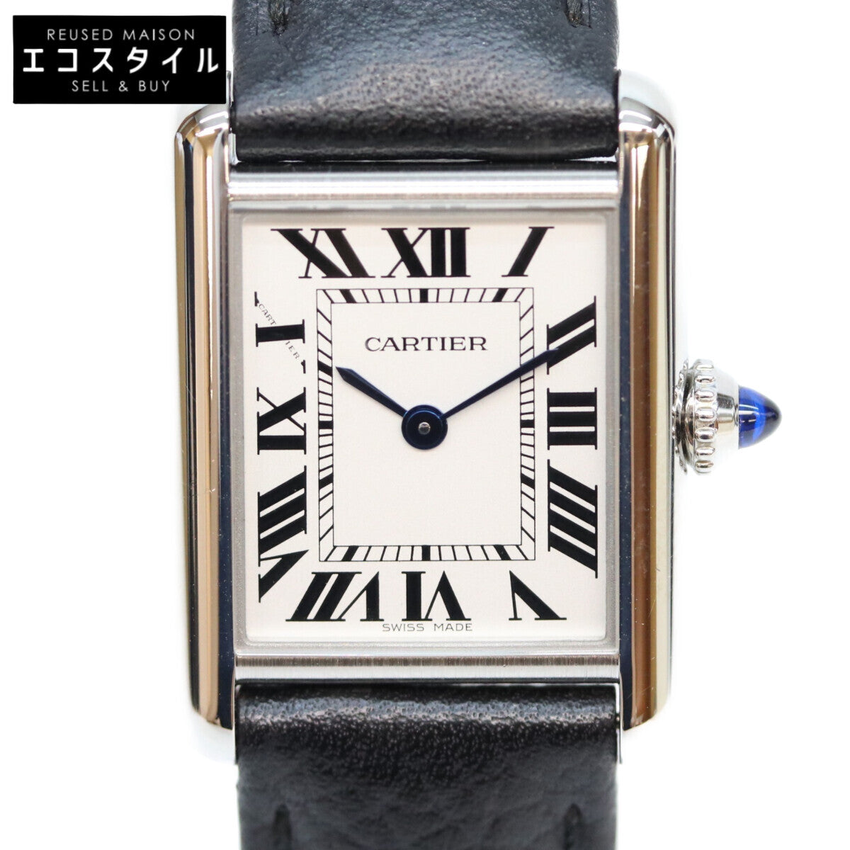 Cartier カルティエ 21年 WSTA0042 SS タンクマストSM シルバー文字盤 QZ 革 時計 腕時計