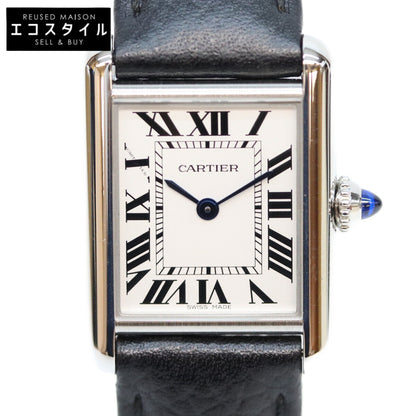 Cartier カルティエ 21年 WSTA0042 SS タンクマストSM シルバー文字盤 QZ 革 時計 腕時計