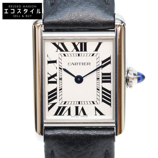 Cartier カルティエ 21年 WSTA0042 SS タンクマストSM シルバー文字盤 QZ 革 時計 腕時計