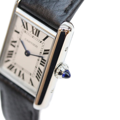 Cartier カルティエ 21年 WSTA0042 SS タンクマストSM シルバー文字盤 QZ 革 時計 腕時計