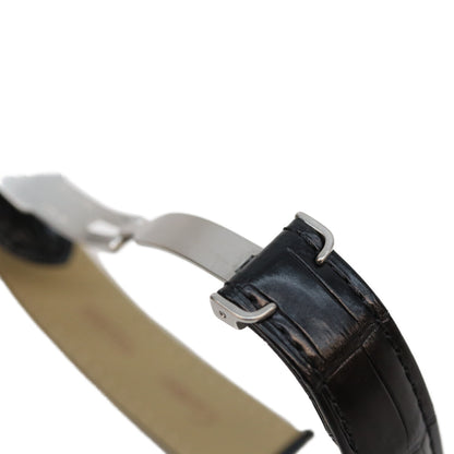 Cartier カルティエ 17年 WSTA0030 SS タンクソロSM シルバー文字盤 QZ クロコ 革 時計 腕時計