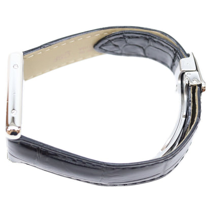Cartier カルティエ 17年 WSTA0030 SS タンクソロSM シルバー文字盤 QZ クロコ 革 時計 腕時計