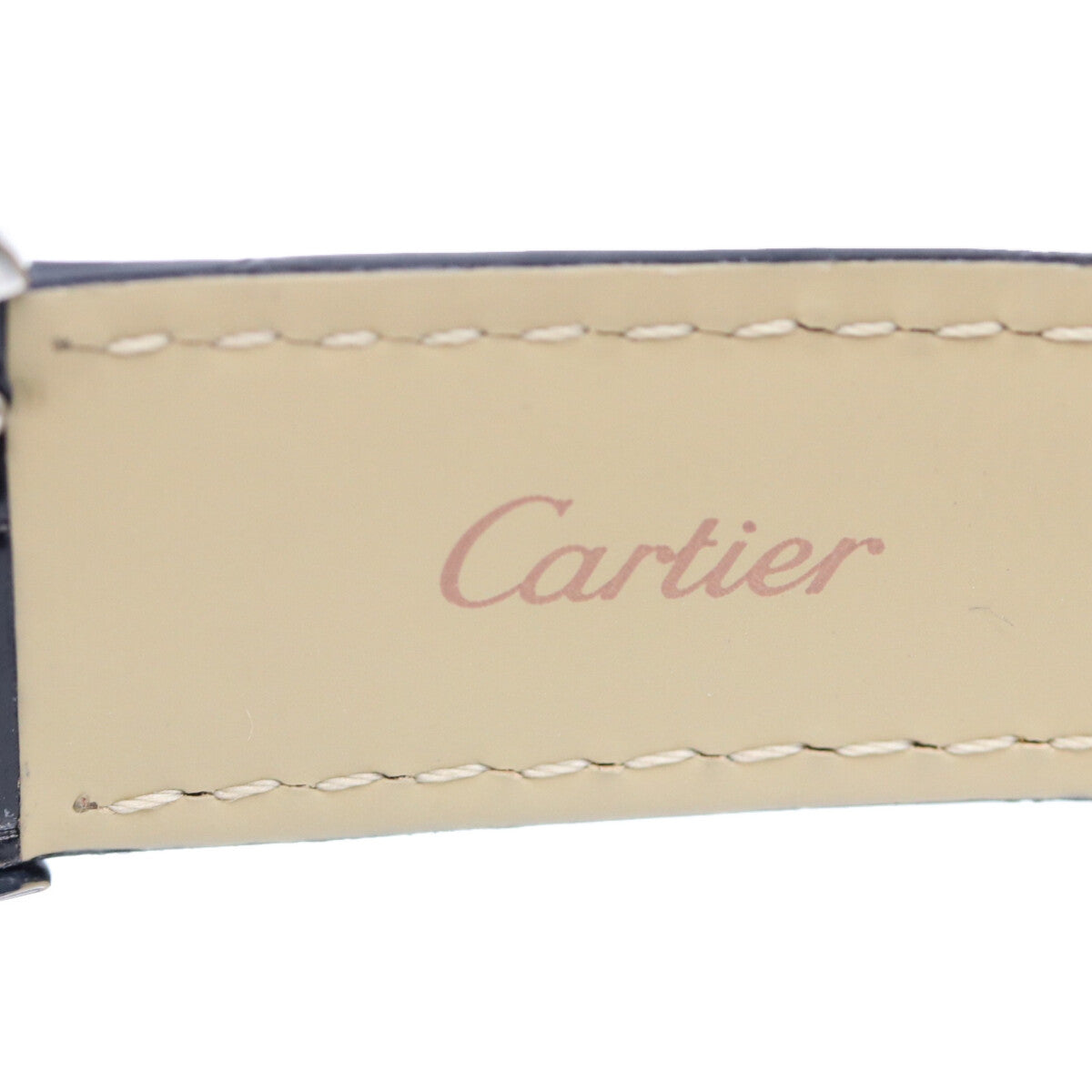Cartier カルティエ 17年 WSTA0030 SS タンクソロSM シルバー文字盤 QZ クロコ 革 時計 腕時計