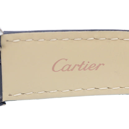 Cartier カルティエ 17年 WSTA0030 SS タンクソロSM シルバー文字盤 QZ クロコ 革 時計 腕時計