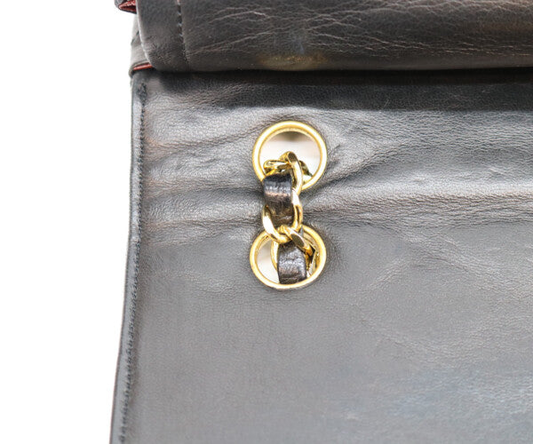 CHANEL シャネル 0番 黒 ラムスキン ダブルフラップ パリ限定 マトラッセ26 ショルダーバッグ ショルダーバッグ