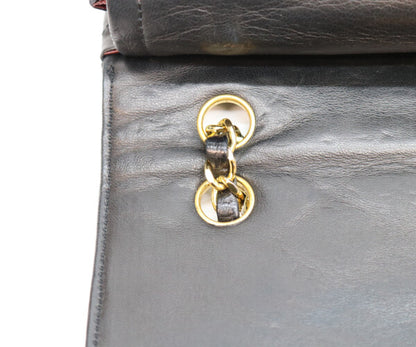 CHANEL シャネル 0番 黒 ラムスキン ダブルフラップ パリ限定 マトラッセ26 ショルダーバッグ ショルダーバッグ