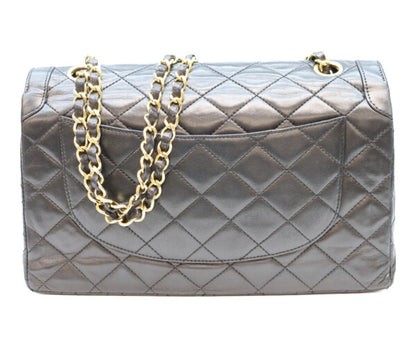 CHANEL シャネル 0番 黒 ラムスキン ダブルフラップ パリ限定 マトラッセ26 ショルダーバッグ ショルダーバッグ