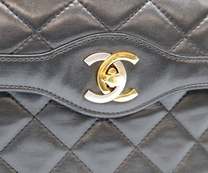 CHANEL シャネル 0番 黒 ラムスキン ダブルフラップ パリ限定 マトラッセ26 ショルダーバッグ ショルダーバッグ