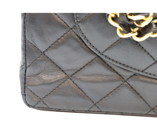 CHANEL シャネル 0番 黒 ラムスキン ダブルフラップ パリ限定 マトラッセ26 ショルダーバッグ ショルダーバッグ