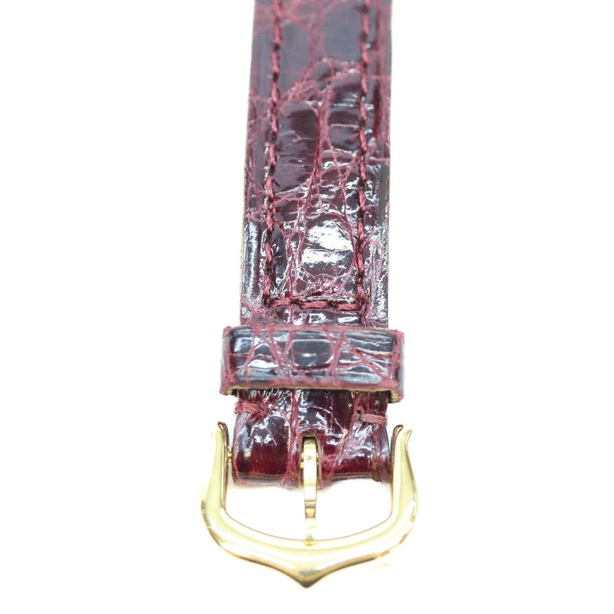Cartier カルティエ 90s W1000654 925 マストコリゼヴェルメイユSM クロコ アイボリーローマ文字盤 QZ 時計 腕時計