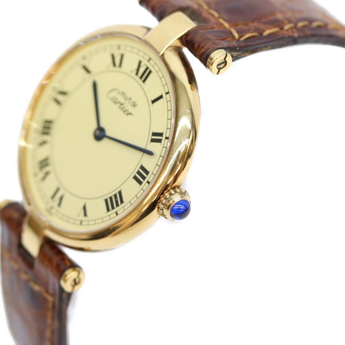 Cartier カルティエ 90s 925 マストヴァンドームヴェルメイユLM アイボリーローマ文字盤 QZ 時計 腕時計
