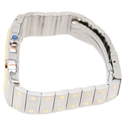 Cartier カルティエ 80-90s W20011C4 サントスガルベLM アイボリー文字盤 デイト SS QZ 時計 腕時計