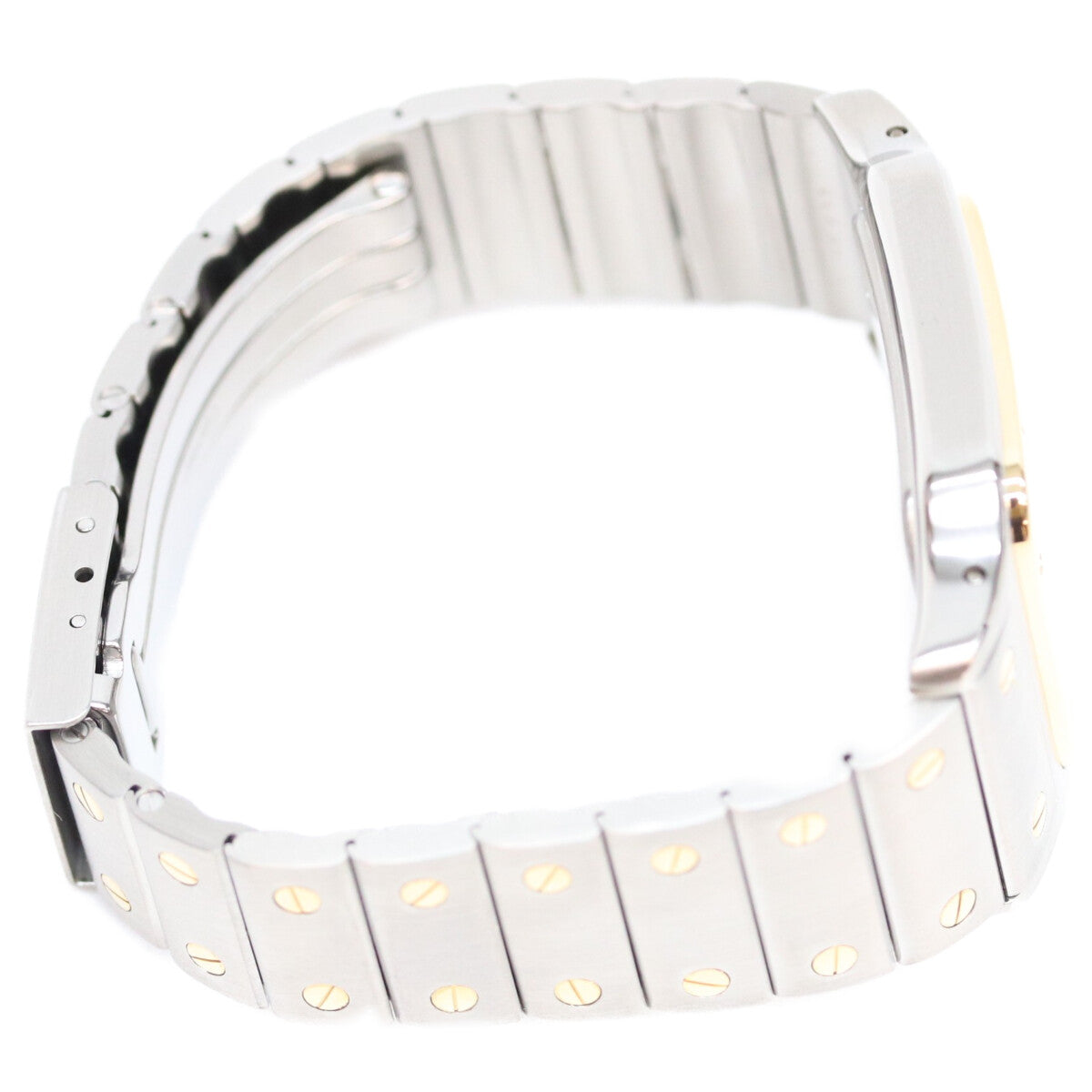 Cartier カルティエ 80-90s W20011C4 サントスガルベLM アイボリー文字盤 デイト SS QZ 時計 腕時計