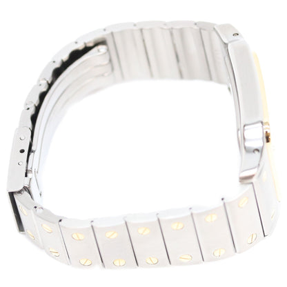 Cartier カルティエ 80-90s W20011C4 サントスガルベLM アイボリー文字盤 デイト SS QZ 時計 腕時計