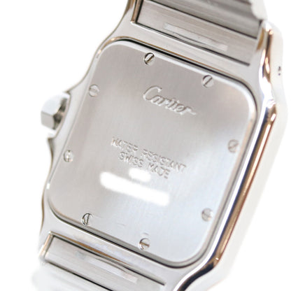 Cartier カルティエ 80-90s W20011C4 サントスガルベLM アイボリー文字盤 デイト SS QZ 時計 腕時計