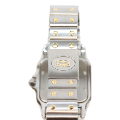 Cartier カルティエ 80-90s W20011C4 サントスガルベLM アイボリー文字盤 デイト SS QZ 時計 腕時計
