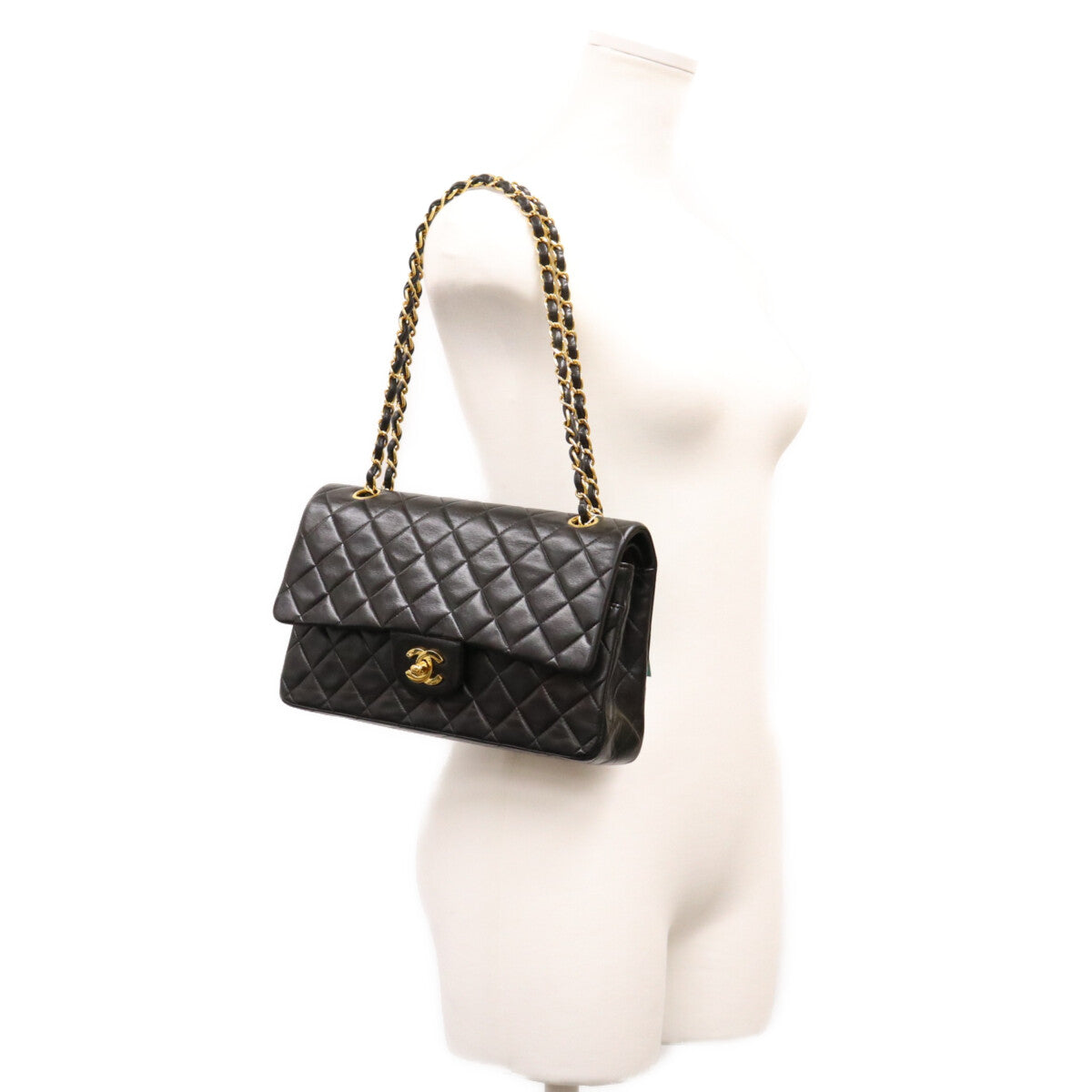 CHANEL シャネル 2番 A01112 黒 ラム ゴールド金具 マトラッセ25 ショルダーバッグ ショルダーバッグ