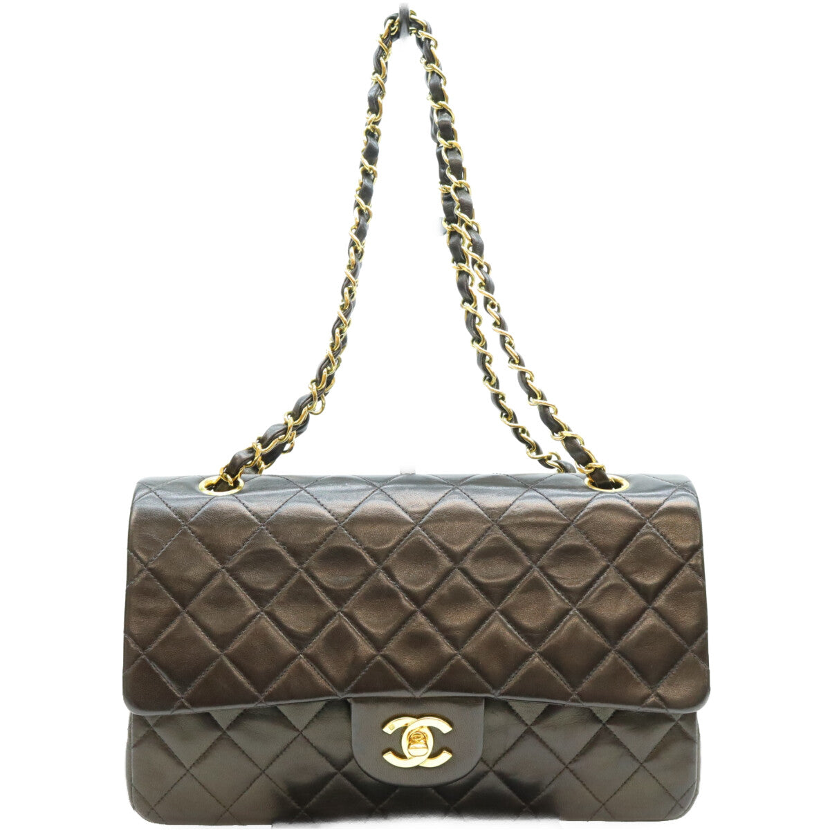CHANEL シャネル No. 2 A01112 Black Lambskin Gold Hardware Matelassé 25 Shoulder Bag Shoulder Bag
