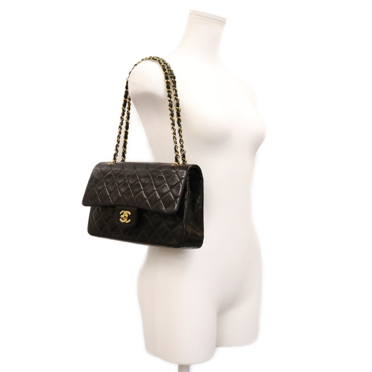 CHANEL シャネル No. 2 A01112 Black Lambskin Gold Hardware Matelassé 25 Shoulder Bag Shoulder Bag