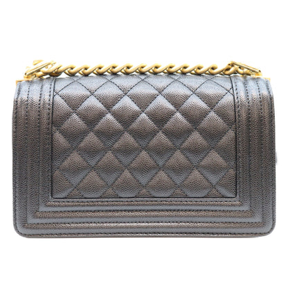 CHANEL シャネル A67085 黒 キャビア ゴールド金具 ボーイシャネル20スモール バッグ ショルダーバッグ