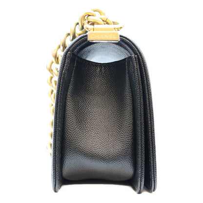 CHANEL シャネル A67085 黒 キャビア ゴールド金具 ボーイシャネル20スモール バッグ ショルダーバッグ