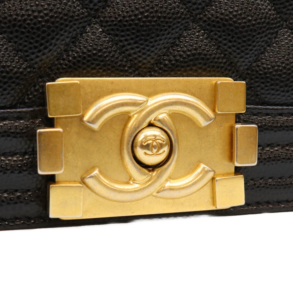 CHANEL シャネル A67085 黒 キャビア ゴールド金具 ボーイシャネル20スモール バッグ ショルダーバッグ