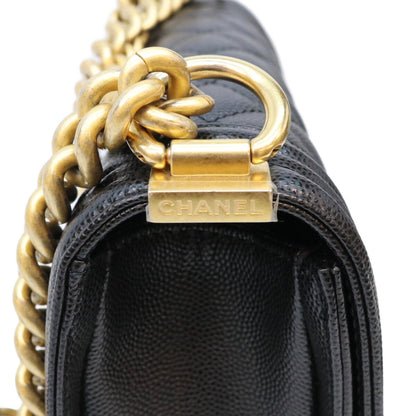 CHANEL シャネル A67085 黒 キャビア ゴールド金具 ボーイシャネル20スモール バッグ ショルダーバッグ