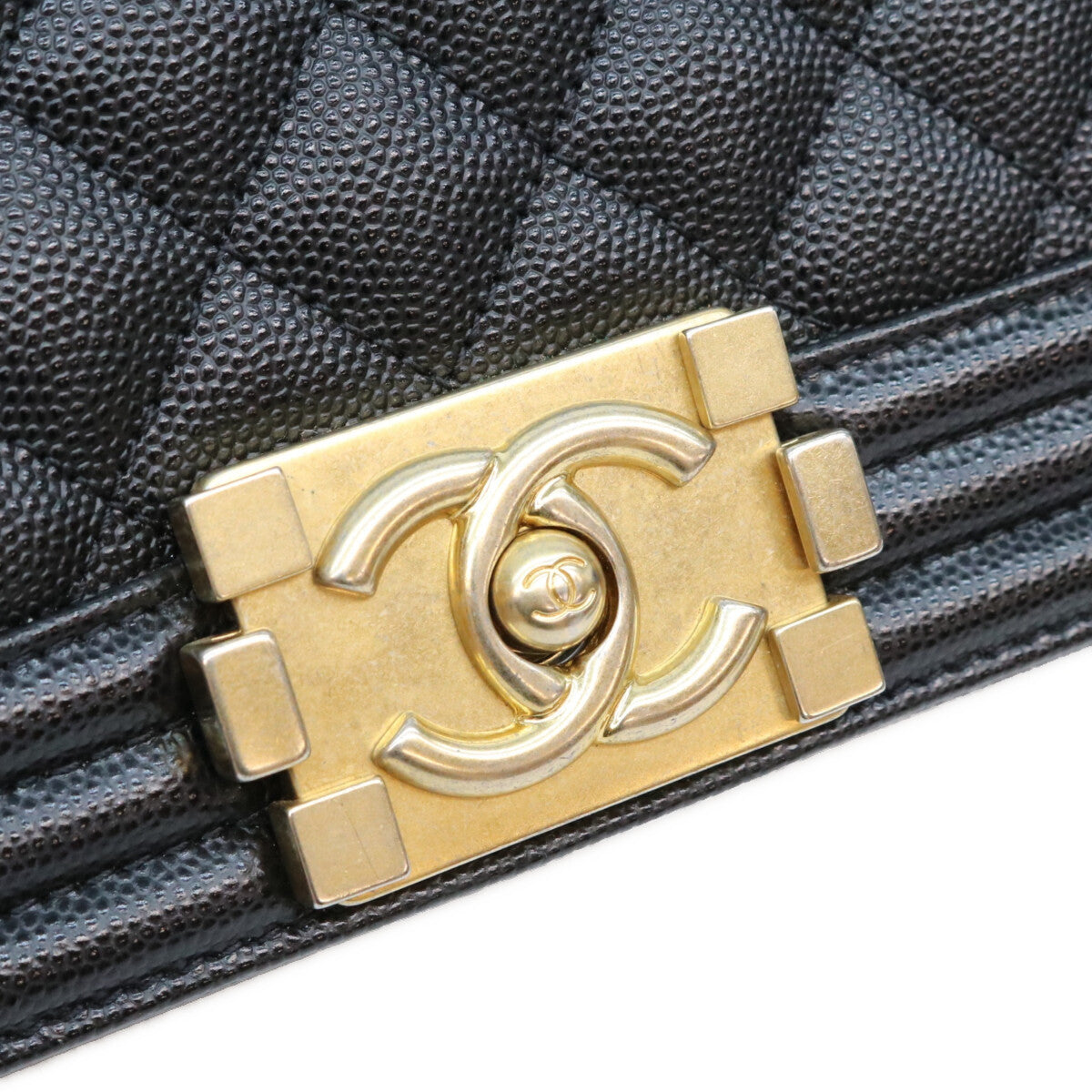 CHANEL シャネル A67086 黒 キャビア ゴールド金具 ボーイシャネル25 ミディアム バッグ ショルダーバッグ