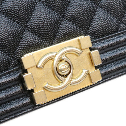 CHANEL シャネル A67086 黒 キャビア ゴールド金具 ボーイシャネル25 ミディアム バッグ ショルダーバッグ