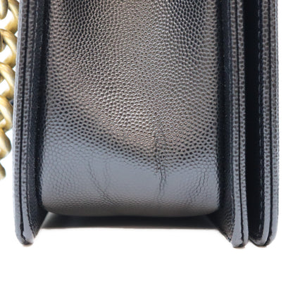 CHANEL シャネル A67086 黒 キャビア ゴールド金具 ボーイシャネル25 ミディアム バッグ ショルダーバッグ