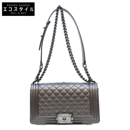 CHANEL シャネル 24番 A67086 黒 キャビア ソーブラック金具 ボーイシャネル25 ミディアム バッグ ショルダーバッグ