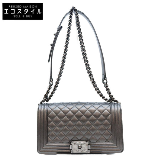 CHANEL シャネル 24番 A67086 黒 キャビア ソーブラック金具 ボーイシャネル25 ミディアム バッグ ショルダーバッグ