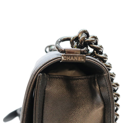 CHANEL シャネル 24番 A67086 黒 キャビア ソーブラック金具 ボーイシャネル25 ミディアム バッグ ショルダーバッグ