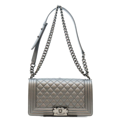 CHANEL シャネル 24番 A67086 黒 キャビア ソーブラック金具 ボーイシャネル25 ミディアム バッグ ショルダーバッグ