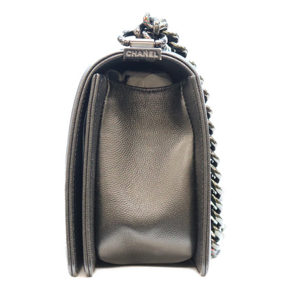 CHANEL シャネル 24番 A67086 黒 キャビア ソーブラック金具 ボーイシャネル25 ミディアム バッグ ショルダーバッグ