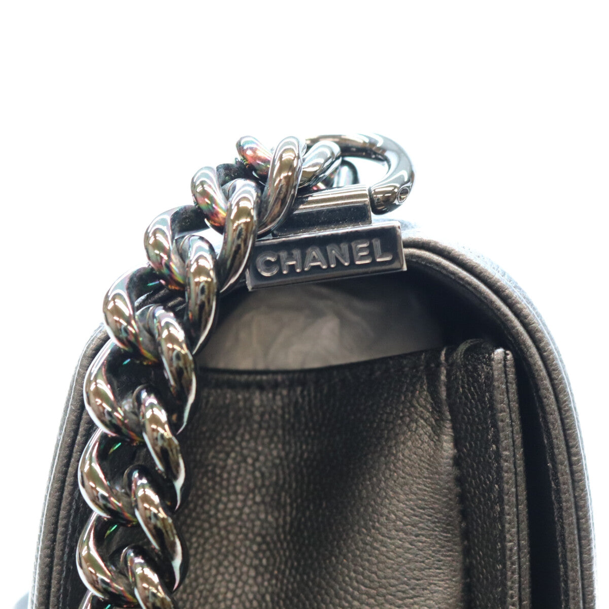 CHANEL シャネル 24番 A67086 黒 キャビア ソーブラック金具 ボーイシャネル25 ミディアム バッグ ショルダーバッグ