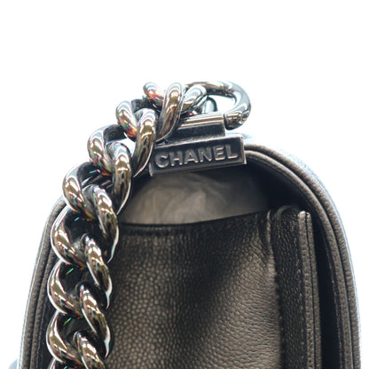 CHANEL シャネル 24番 A67086 黒 キャビア ソーブラック金具 ボーイシャネル25 ミディアム バッグ ショルダーバッグ