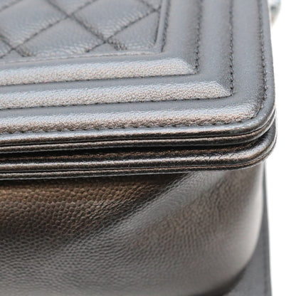 CHANEL シャネル 24番 A67086 黒 キャビア ソーブラック金具 ボーイシャネル25 ミディアム バッグ ショルダーバッグ