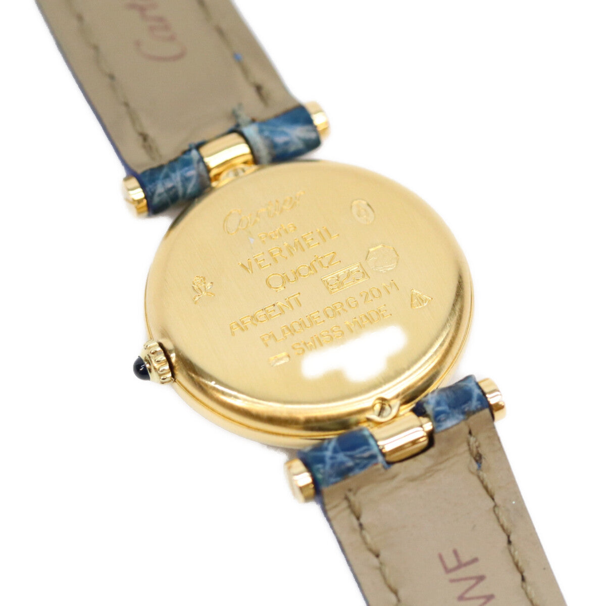 Cartier カルティエ 80-90s 925 マストヴァンドームSM ヴェルメイユ クロコ クロワゾネ文字盤 QZ 時計 腕時計