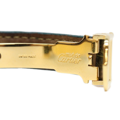 Cartier カルティエ 94年 925 マストヴァンドームヴェルメイユSM クロコ シルバーオパラン文字盤 QZ 時計 腕時計