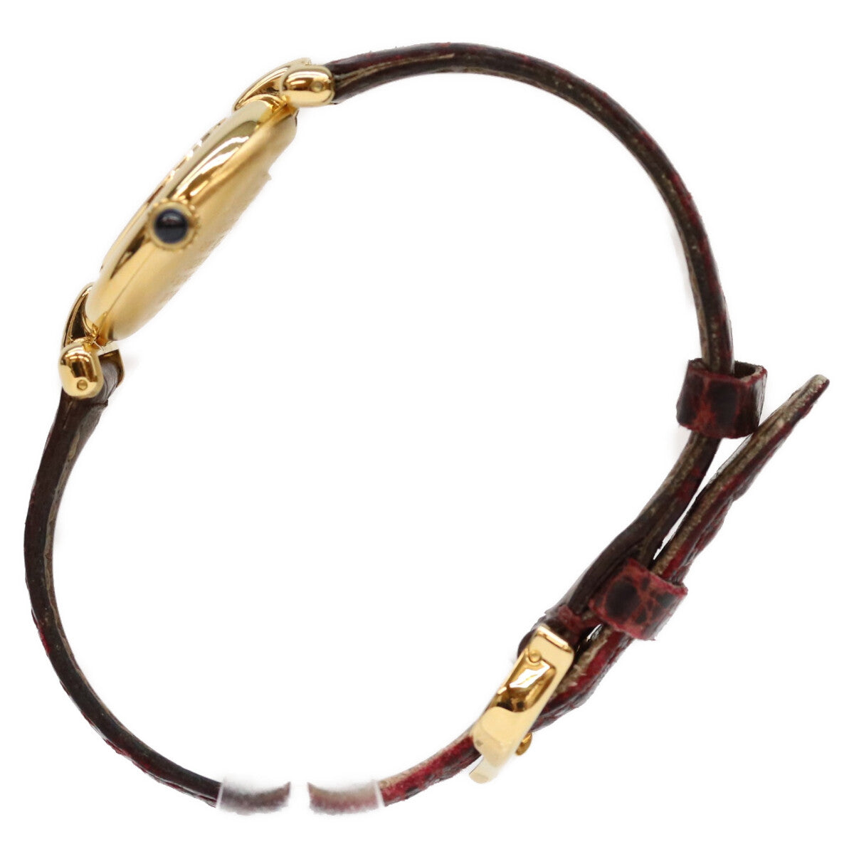 Cartier カルティエ 90s 925 マストコリゼSM ヴェルメイユ クロコ ゴールド文字盤 QZ 時計 腕時計