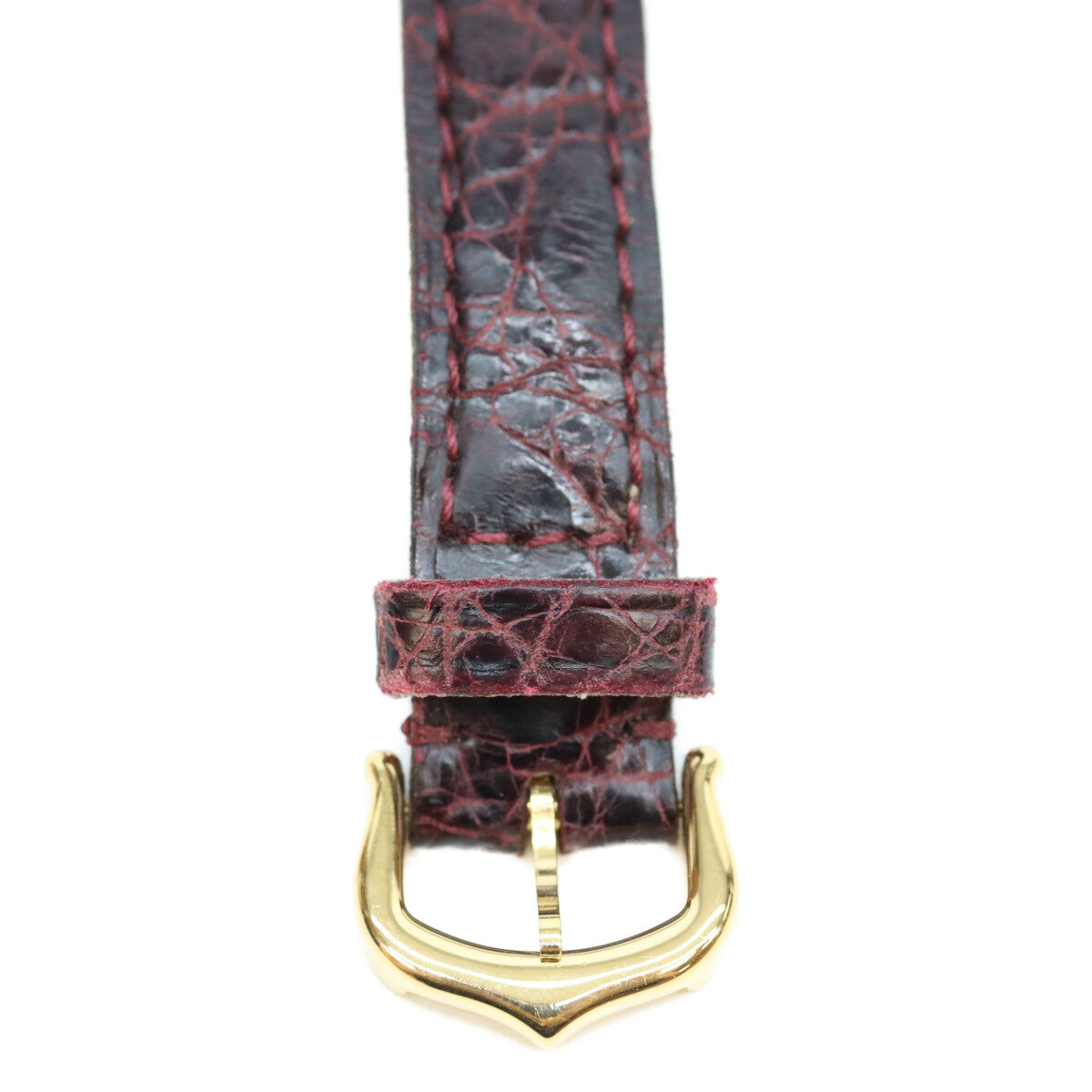 Cartier カルティエ 90s 925 マストコリゼSM ヴェルメイユ クロコ ゴールド文字盤 QZ 時計 腕時計