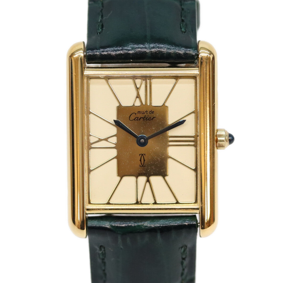Cartier カルティエ 82-95s 925 マストタンクLM ヴェルメイユ クロワゾネ文字盤 QZ 時計 腕時計